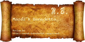 Mazák Benedetta névjegykártya
